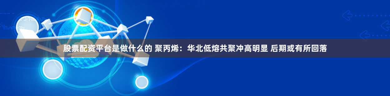 股票配资平台是做什么的 聚丙烯：华北低熔共聚冲高明显 后期或有所回落