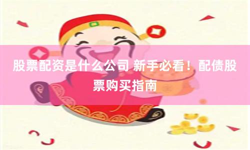 股票配资是什么公司 新手必看！配债股票购买指南