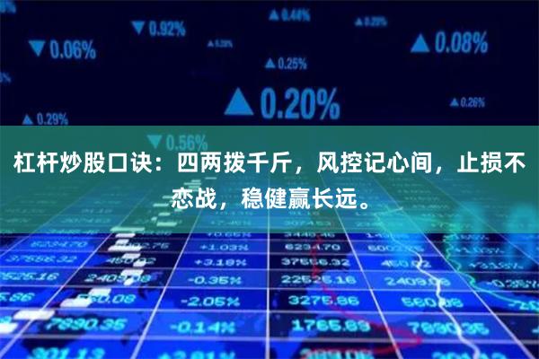 杠杆炒股口诀：四两拨千斤，风控记心间，止损不恋战，稳健赢长远。